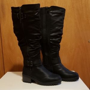 Torrid wide calf tall black boots size 8.